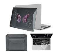 HLAAJJX Hard Case for MacBook Air 13 inch 2020 2019 2018 A2337 M1 A2179 A1932 with 13.3" Retina Display & Touch ID,Laptop Shell & Handle Carrying Case & Keyboard Cover,Cool Butterfly
