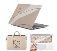 HLAAJJX Hard Case for MacBook Pro 13" M2 M1 2022-2016 A2338 A2289 A2251 A2159 A1989 A1708 A1706 with/without Touch Bar,Hard Cover & Laptop Sleeve & Keyboard Cover,Abstract Beige Line
