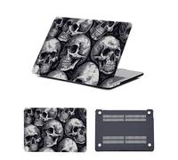 HLAAJJX Hard Case for New Macbook Air M4 M3 M2 13 inch 2025 2024 2023 2022 A2681 A3113 A3240 Retina/Touch ID,Protective Laptop Case Cover for Macbook Air 13.3",Gray Skulls