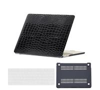 HLAAJJX Hard Case for New MacBook Pro 15 inch 2019 2018 2017 2016 Model A1990 A1707 with Touch Bar & Touch ID,Pro 15.3 Protective Laptop Shell Cover & Keyboard Cover,Black Crocodile Leather