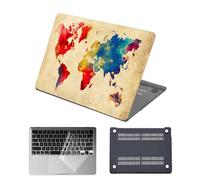 HLAAJJX Hard Cover Compatible with MacBook Pro 13 inch Case 2009-2012 Version A1278 with CD-ROM,Durable Protective Laptop Shell Hard Case and Clear Keyboard Cover,World Map