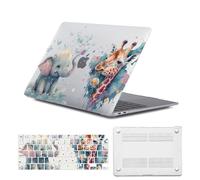 HLAAJJX Hard Shell Case for MacBook Air 13 inch 2010-2017 Model A1466 A1369,Air 13.3" Matte Pattern Protective Laptop Case Cover & TPU Keyboard Cover Skin,Elephant Giraffe