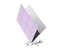 HLAAJJX Hard Shell for 2019/2020 Release MacBook Pro 16 inch Case Model A2141 with Touch Bar,Leather Checkered Texture Protective Laptop Cover for Apple Mac Pro 16,Purple Blue