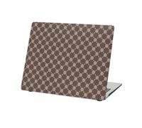 HLAAJJX Hard Shell for 2019/2020 Release MacBook Pro 16 inch Case Model A2141 with Touch Bar,PU Leather Skin Protective Laptop Cover for Apple Mac Pro 16,Caramel Brown Checkerboard