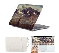 HLAAJJX Hard Shell for MacBook Air 13 inch Case M1 2020 2019 2018 A2337 A2179 A1932 with 13.3" Retina Display,Laptop Cover & Portable Laptop Sleeve & Keyboard Cover,Snow Mountain