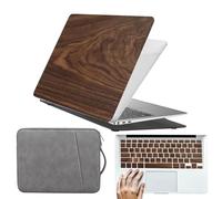 HLAAJJX Hard Shell for MacBook Pro 15 inch Case 2019 2018 2017 2016 Model A1707 A1990 with Touch Bar & Touch ID,Protective Laptop Case & Sleeve Bag & Keyboard Cover,Walnut Wood