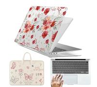HLAAJJX Hard Shell for MacBook Pro 16 inch Case 2019 2020 Release Model A2141 with Touch Bar & Touch ID,Slim Laptop Case & Sleeve Bag & Keyboard Cover,Elegant Rose