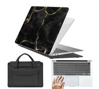 HLAAJJX Hard Shell for MacBook Pro 16 inch Case 2019 2020 Release Model A2141 with Touch Bar & Touch ID,Slim Laptop Case & Sleeve Bag & Keyboard Cover,Gold Black Marble