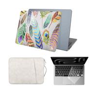 HLAAJJX Laptop Case for MacBook Pro 15 inch 2015 2014 2013 2012 Model A1398 with 15.3" Retina Display,Slim Protective Hard Case & Laptop Sleeve & Keyboard Cover,Colorful Feather