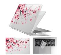HLAAJJX Laptop Case for MacBook Pro 16 inch 2019 2020 with Touch Bar & Touch ID,Fit Model A2141,Durable Plastic Protective Hard Shell Case & Clear Keyboard Cover,Pink Cherry Blossom