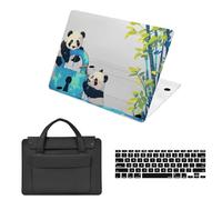 HLAAJJX Laptop Case Sleeve for MacBook Pro 13 inch 2009-2012 Version A1278 with CD-ROM,Rugged Laptop Shell & 13-13.3 inch Computer Sleeve Bag & Keyboard Cover,Panda and Bamboo