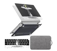 HLAAJJX Laptop Shell for MacBook Pro 13 inch Case M2 M1 2017-2022 A2338 A2289 A2251 A2159 A1989 A1706 A1708 Touch Bar,Hard Cover & Portable Sleeve Bag & Keyboard Skin,Astronaut & Alien