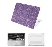 HLAAJJX Laptop Shell for MacBook Pro 16 inch Case M4 M3 M2 M1 Max 2025 2024 2023 2022 2021 Version A2485 A2780 A2991,Slim Hard Case and Clear Keyboard Cover,Purple Glitter