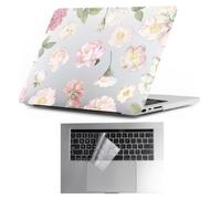 HLAAJJX Pattern Case Compatible with MacBook Pro 14 inch 2021-2025 2026 | M1 M2 M3 M4 M5 Pro/Max Anti-Cracking Case Unique Protective Hard Shell Cover & Clear Keyboard Cover, Cream Peony