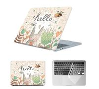 HLAAJJX Printed Case Compatible with MacBook Pro 13 inch CD-ROM (2012-2008) A1278, Rugged Plastic Laptop Hard Shell Case & Clear Keyboard Cover for Macbook Pro 13,Cartoon Bunny