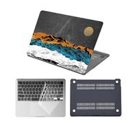 HLAAJJX Protective Hard Shell Case for MacBook Air 13 inch:M1 Chip 2020 2019 2018 Model A2337 A2179 A1932,Slim,Sturdy,Matte Laptop Cover & Clear Keyboard Cover,Mountain & Moon