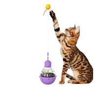 Hlagmix Cat Food Dispenser Toy,Cat Treat Toy with LED Light and Teaser Wand | Kitten Enrichment Toys, Interactive Ball Cat Puzzle Feeder for Indoor Cats