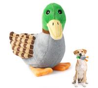 HlaitsWit Squeaky Dog Chew Toy - Funny Duck Teething Small Dog Squeaky Soft Plush Pet Toy Indestructible Bite Kick Indoor Interactive Training Play Present Pet Lover Gift Photo Prop Keep Them Busy