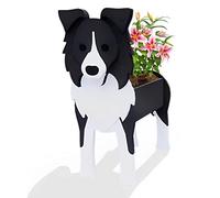 HLASMSPE Border Collie Planter Plant Pot, Flower Pot For Garden Decora, Small Pupy Gifts for Women, Dog Shape Plant Container Holder Dog Storage Box, 43 * 25cm