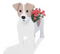 HLASMSPE Jack Russell Planter Plant Pot, Flower Pot For Garden Decora, Small Pupy Gifts for Women, Dog Shape Plant Container Holder Dog Storage Box, 34 * 24cm