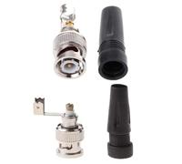 HLBEST BNC Male Plug No Solder Zinc Alloy BNC Male Connector For Repair Banana Cable Connector Plug Screw Solder Bucket Adapter Socket Cord Pigtail Cable Bulkhead Panel Female Router