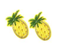 HLBEST Pineapple Rhinestones Nipple Covers Chest Stickers Fruit Shape Sequins Adhesive Breast Pasties Sticky Bra For Women