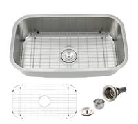 HLBLFY 31 Inch Undermount Kitchen Sink, 31x18 Stainless Steel Undermount Sink 16 Gauge 9 Deep Brushed Nickel Single Bowl Kitchen Sinks with Drainer