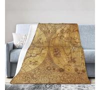 HLBSDM 50"X40" Old Vintage Ancient Atlas Map Global World Drawing Lightweight Flannel Travel Blanket Easy to Carry Suitable for Camping and Home Use