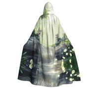 HLBSDM A Lovely Cat adult Hooded Cloak For Halloween Long Witch Vampire Cape Costume Medieval Renaissance Fair Cloak For Cosplay Masquerade Ball & Themed Parties