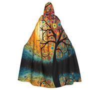HLBSDM A Tall Tree adult Hooded Cloak For Halloween Long Witch Vampire Cape Costume Medieval Renaissance Fair Cloak For Cosplay Masquerade Ball & Themed Parties