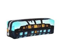 HLBSDM Airplane Cockpit Leather Zippered Pencil Case Pen Bag with Large Capacity,Durable Convenient Portable