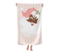 HLBSDM Beach Towel Blush Pink Vintage Winking Black Santa Christmas Microfiber Beach Towels Blanket Oversized Tropical Big Extra Large XL Pool Towels Quick Dry Sandproof for Women Girls Kids