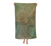 HLBSDM Beach Towel Olive Strata Earthy Green and Gold Ink Agate Microfiber Beach Towels Blanket Oversized Tropical Big Extra Large XL Pool Towels Quick Dry Sandproof for Women Girls Kids