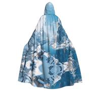 HLBSDM Beautiful Mountain Peak adult Hooded Cloak For Halloween Long Witch Vampire Cape Costume Medieval Renaissance Fair Cloak For Cosplay Masquerade Ball & Themed Parties