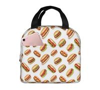 HLBSDM Beef Bacon Burger Print Insulated Lunch Bag Lunch Box for Men Women Leakproof Reusable Cooler Bag Large Capacity Lunch Tote for Office Work Picnic Travel