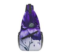 HLBSDM Big Floral Purple Adjustable Straps Cross Chest Bag Diagonally, Multi Purpose Cross Body Bag Sling Backpack Travel Cycling Bag