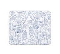 HLBSDM Blue Coastal Seashell Mouse Pad for Desk, Beach Lover Gifts, Ocean Conch Starfish Mousepads for Wireless Mouse Computers Laptop Home Office Supplies Accessories, 9.5x7.9 Inch