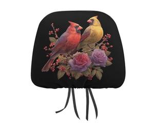 HLBSDM Cardinal Bird Christmas Car Headrest Covers Universal Printed Car Seat Head Rest Protector 1 PCS