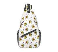 HLBSDM Cartoon Avocado Athlete Pattern Sling Bag for Women Men Crossbody Shoulder Fashion Lightweight Chest Bags Sports Hiking Running Backpack
