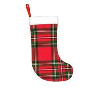 HLBSDM Christmas Stocking 17.7 Inch Royal Stewart Tartan Christmas Mantel Stocking Fireplace Hanging Xmas Decorations for Family Holiday Season Party Decor