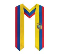 HLBSDM Colombia Colombians Ecuador Ecuadorian Flag Graduation Stole Sash Shawl Study Abroad Student International Class Study Scarf Scarves 72“