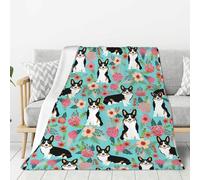 HLBSDM Corgi Dog Throw Blanket for Couch Sofa Plush Fleece Bed Blanket Lightweight Comfy Flannel Blankets Ultra Soft Warm Blanket Throw for Home Camping Travel Gifts 60"x50"