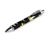 HLBSDM Cute Smooth Writing Pen Premium Retractable Ballpoint Pen With Quick Dry Ink Yellow Banana Fruit Funny Black Pattern 1PC