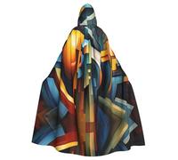 HLBSDM Decorative Art adult Hooded Cloak For Halloween Long Witch Vampire Cape Costume Medieval Renaissance Fair Cloak For Cosplay Masquerade Ball & Themed Parties