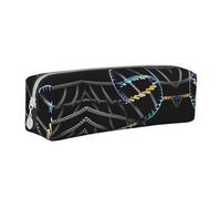 HLBSDM DNA Chain Photoes Leather Zippered Pencil Case Pen Bag with Large Capacity,Durable Convenient Portable