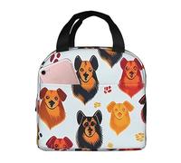HLBSDM Dogs Party Golden Retriever Insulated Lunch Bag Thermal Freezable Lunch Tote Waterproof Bento Lunch Box Women Men Lunch Tote for Picnic Office Beach