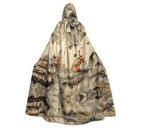 HLBSDM Dreamy Illustrations adult Hooded Cloak For Halloween Long Witch Vampire Cape Costume Medieval Renaissance Fair Cloak For Cosplay Masquerade Ball & Themed Parties