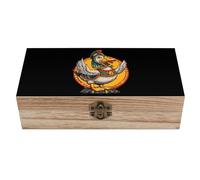 HLBSDM Egyptian God Duck Wooden Box with Hinged Lid Decorative Storage Case Container