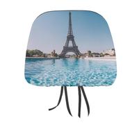 HLBSDM Eiffel Tower Paris France Car Headrest Covers Universal Printed Car Seat Head Rest Protector 1 PCS