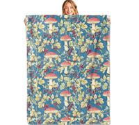 HLBSDM Enchanting Forest Mushroom Throw Blanket 40x50in Soft Lightweight Flannel Botanical Cottagecore Aesthetic Blankets Gifts for Kids Women Girls for Couch Office Travel Home Living Room Decor